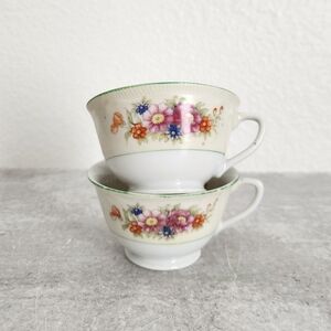 Coronation Floral Japan Tea Cups Set Of 2